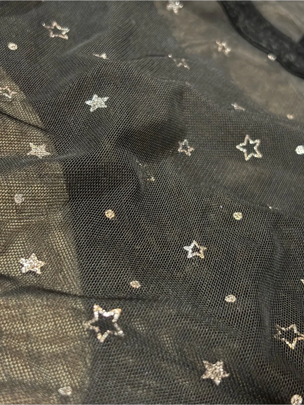 Forever 21 Black Mesh Star Accent Bodysuit